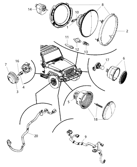 Wiring Jumper Side Marker Lamp Diagram for 56055463AA