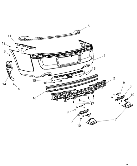 Fascia Rear Diagram for 68127950AA