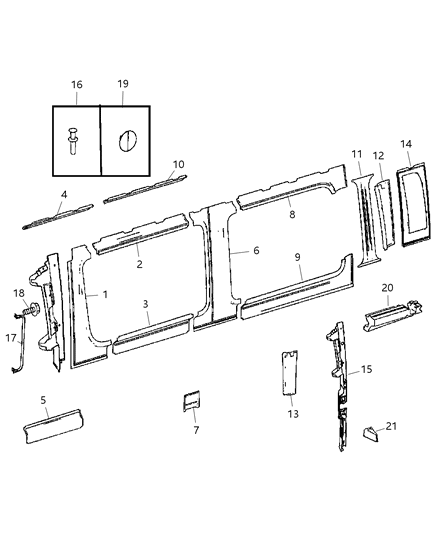 Molding C Pillar Diagram for 1HC85XDVAA
