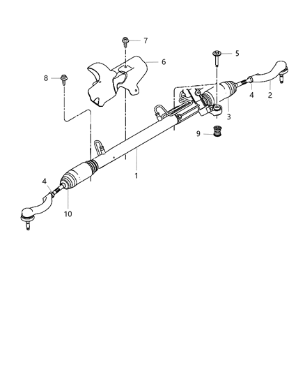 Gear Rack And Pinion Diagram for 5154525AB