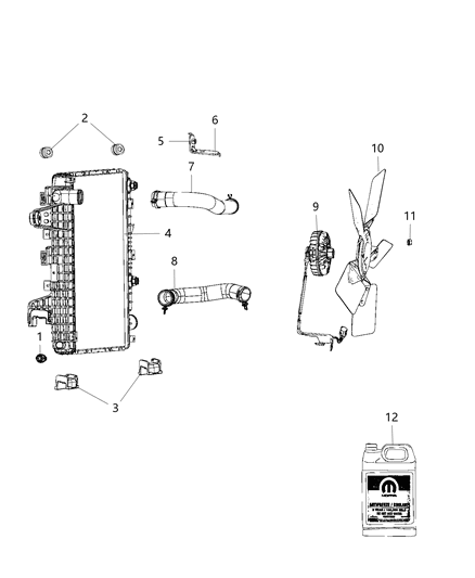 Hose Radiator Outlet Diagram for 68359638AB