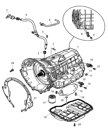 Indicator Transmission Fluid Level Diagram for 52104137AB