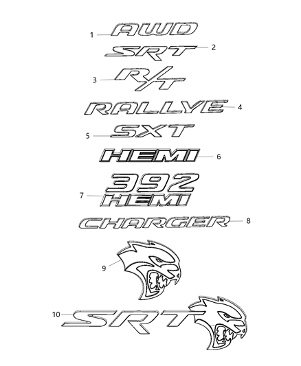 Nameplate Rallye Diagram for 68223555AA