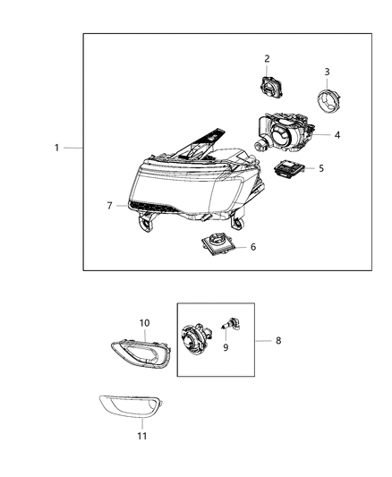 Headlamp Diagram for 68144703AE