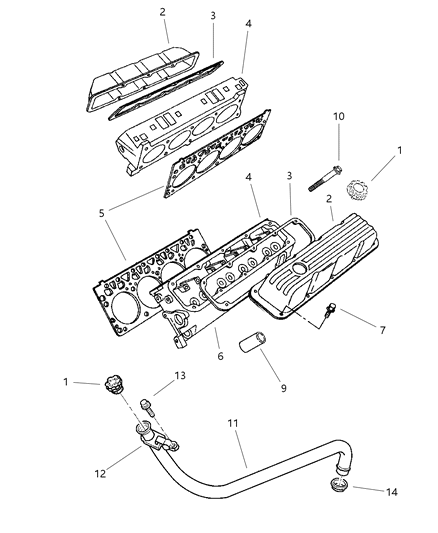 Gasket Cylinder Head Left Diagram for 53021098