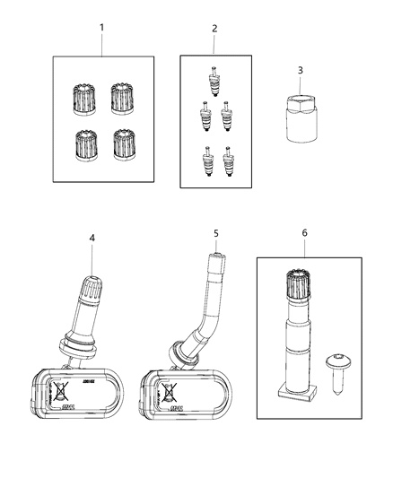 1998 Dodge Stratus Sensor Tire Pressure Diagram for 68377546AB