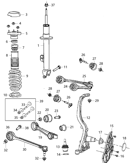 Spring Front Coil Diagram for 5168871AA