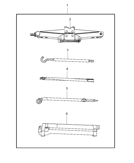 Bag Jack Tool Storage Diagram for 52124169AA