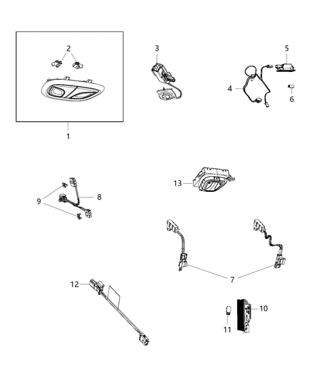 LED Ambient Light Diagram for 68158161AA