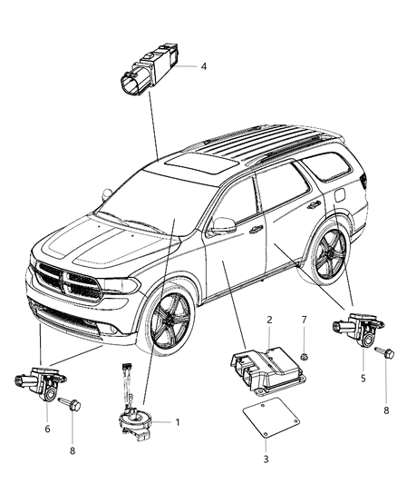 Front Impact Sensor Diagram for 68492236AA