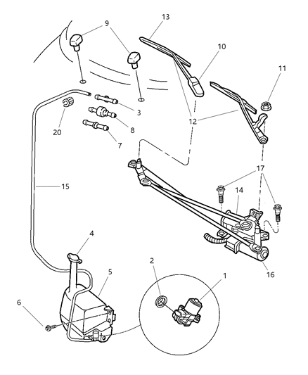 2020 Chrysler Pacifica Arm Wiper Diagram for 4864778
