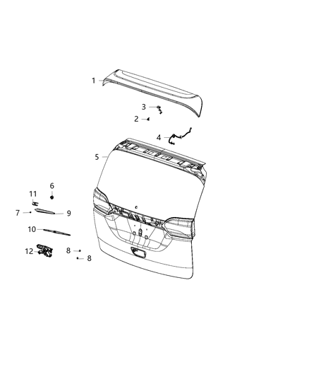 Arm Rear Wiper Diagram for 68197110AA