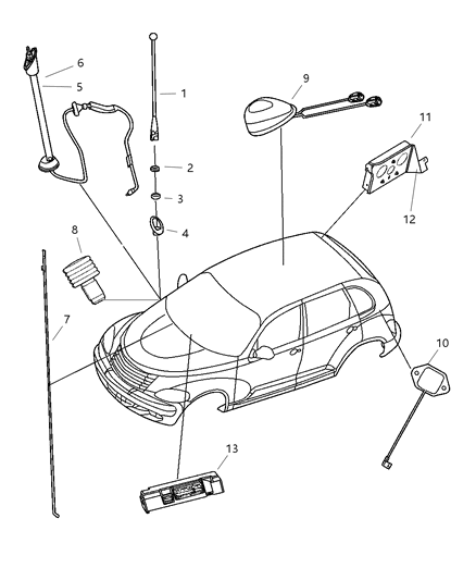 Cap Nut Antenna Diagram for 56007570AB