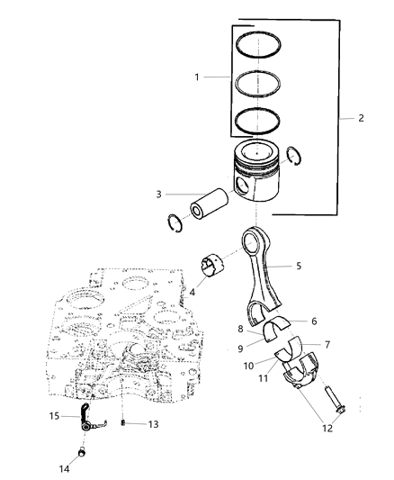 Piston Pin And Rings Std See Note Diagram for 68005277AA