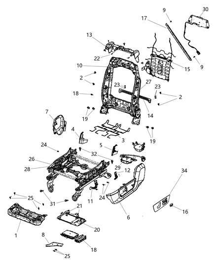 Switch Lumbar Control Diagram for 68050508AA
