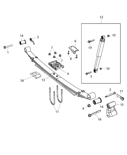 2007 Dodge Sprinter 3500 Shock Absorber Kit Suspension Rear Diagram for 68236645AA