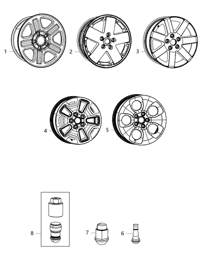 1984 Jeep J20 Wheel Aluminum Diagram for 1TK93DX8AB