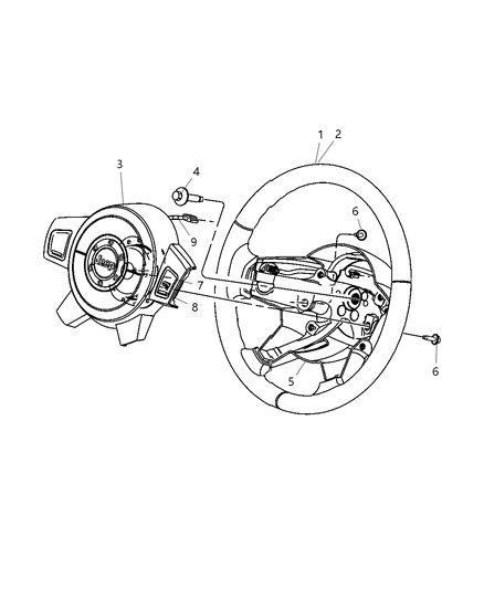 Cover Steering Wheel Back Diagram for 1FM34XDVAA