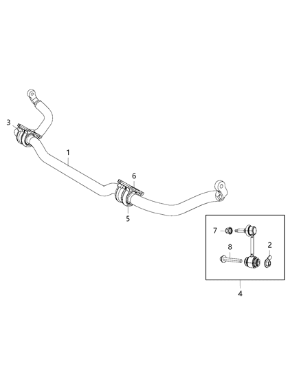 1985 Dodge Ram 50 Stabilizer Bar Front Diagram for 68252202AC