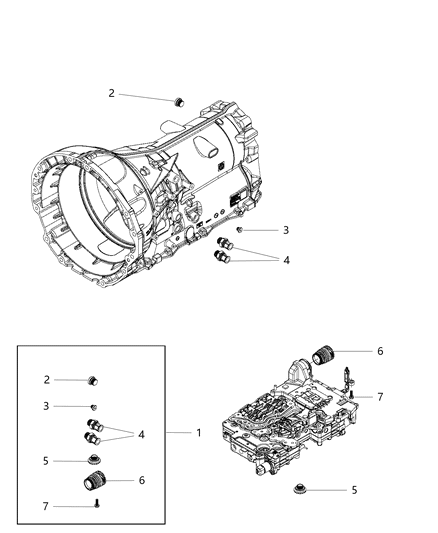 1984 Dodge B350 Plug Kit Transmission Diagram for 68142479AA