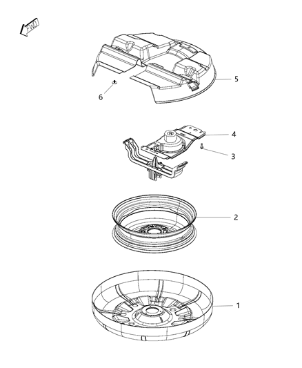 Winch Spare Tire Carrier Diagram for 5109667AF