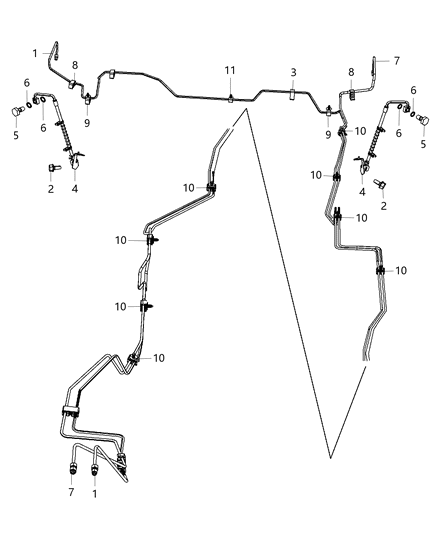 Hose Brake Rear Diagram for 68084100AD