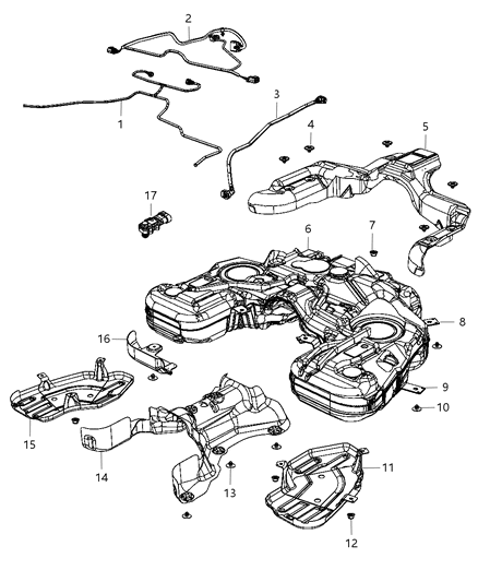 2002 Dodge Caravan Strap Fuel Tank Diagram for 68148069AA