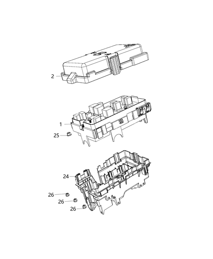 Power Distribution Center Diagram for 68338722AA