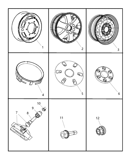 2017 Ram ProMaster 3500 Sensor Tire Pressure Valve Stem Diagram for 68006771AA