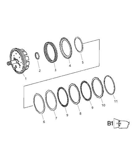 2006 Chrysler Crossfire Spring Piston Return Diagram for 52108023AA