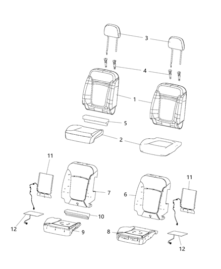 2004 Chrysler PT Cruiser Cover Front Seat Cushion Diagram for 7AD10PXRAA