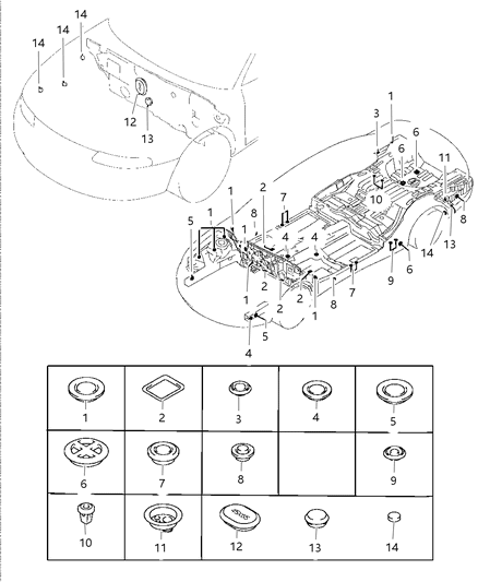 1993 Dodge D150 Plug, Floor (50) Diagram for MU670027