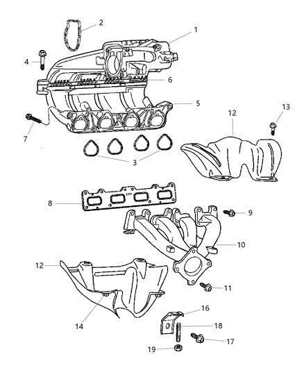 Bolt Hexagon Flange Head M6X1.00X45.00 Diagram for 6505557AA