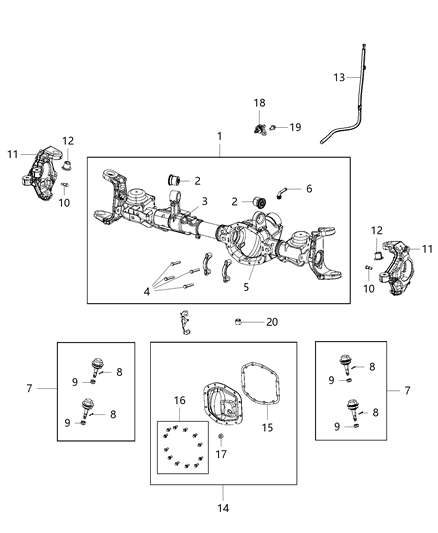 Axle Housing Diagram for 68476399AA