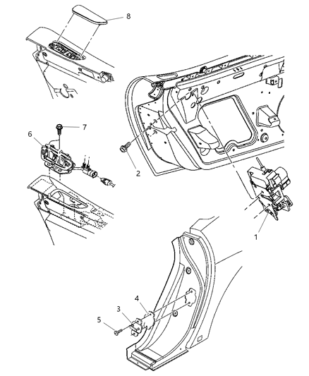 Latch Front Door Diagram for 4865727AB