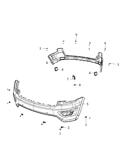 Sensor Blind Spot Detection Diagram for 68418245AA