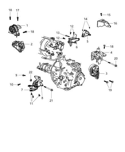 2011 Dodge Charger Support Engine Mount Diagram for 4861478AB