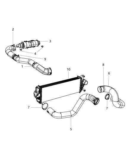 1985 Dodge Ram 50 Cooler Charge Air Diagram for 55038004AD