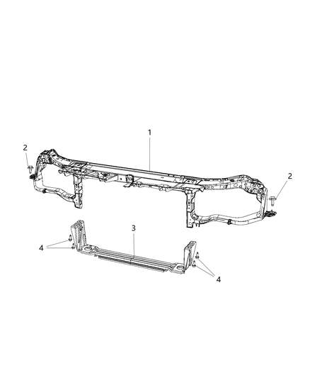 2003 Dodge Ram 2500 Crossmember Front Support Diagram for 68142203AB