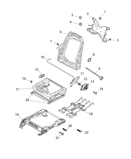 2019 Ram ProMaster City Flexmat Front Seat Back Diagram for 68115128AA
