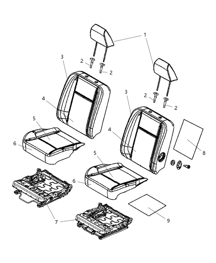 Cover Front Seat Cushion Diagram for 1NM77DK2AA