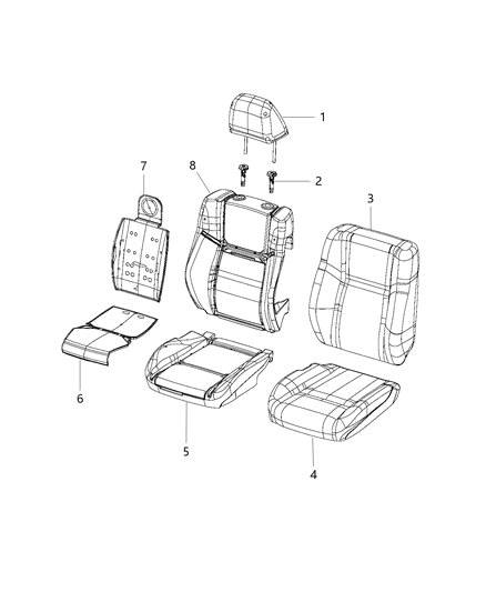 2017 Chrysler 300 Headrest Front Diagram for 5ZC63LA3AA