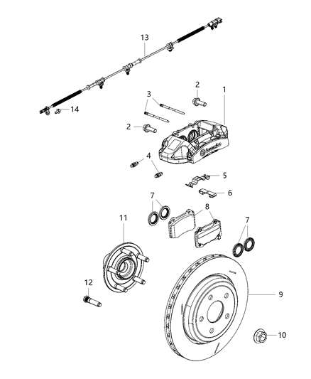 Sensor Anti-Lock Brakes Diagram for 68199987AB