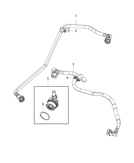 Hose Make Up Air Diagram for 68400557AA