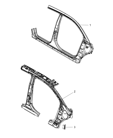 2006 Chrysler Town & Country Panel Package Bodyside Aperture Front Outer Diagram for 68035429AE