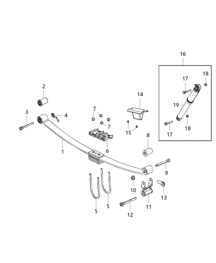 Shock Absorber Kit Suspension Rear Diagram for 68450108AC