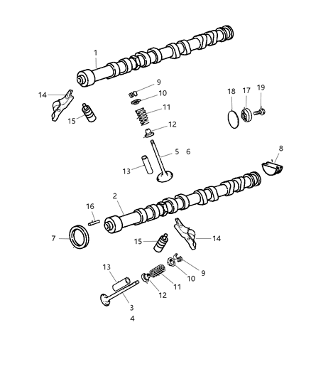 Camshaft Exhaust Diagram for 4781679AA