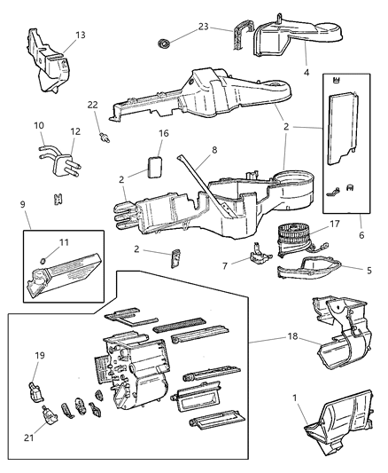 2007 Dodge Charger Housing Blower Motor Diagram for 4882298AB