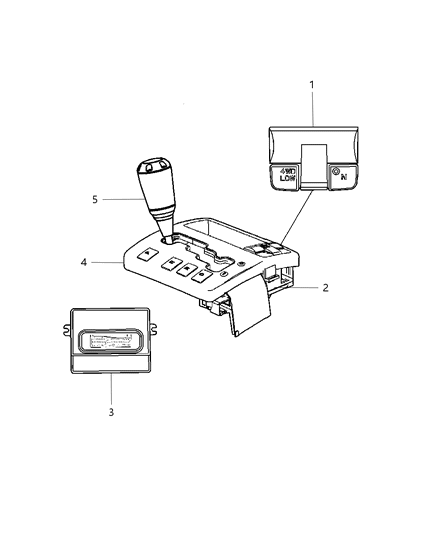 PRNDL Bezel Gear Selector Diagram for 52124144AC