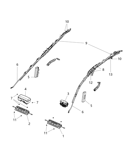 Air Bag Driver, Driver Side Diagram for 1VH87DX9AG